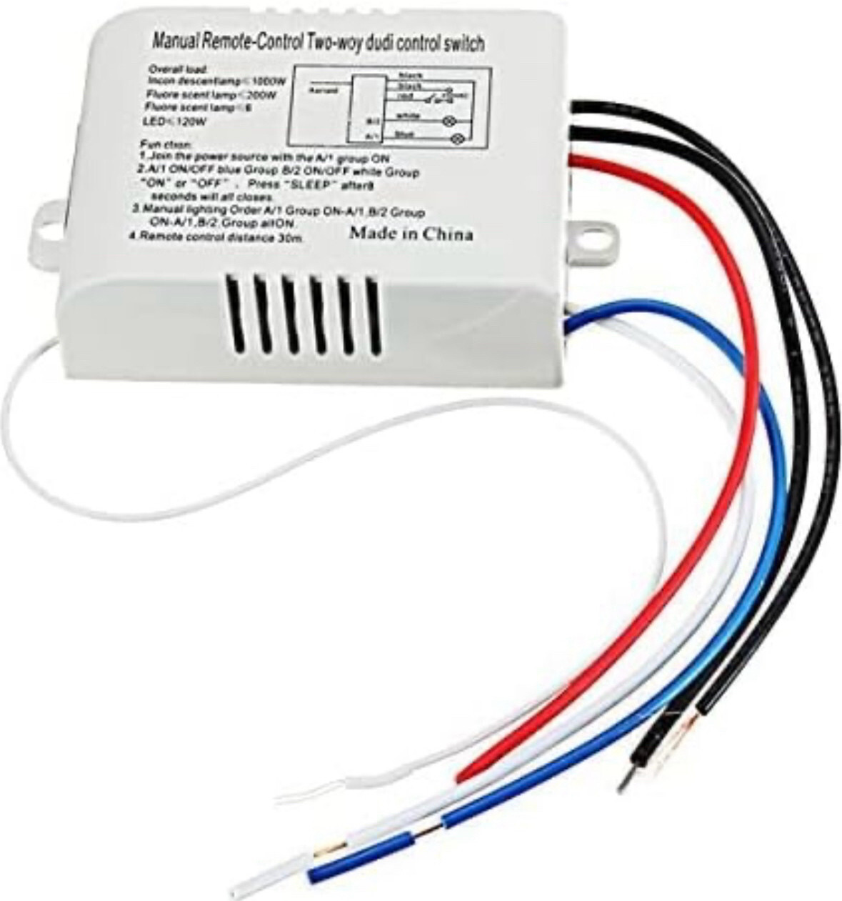 GoodsBazaar Wireless 4 Way ON/Off Wall Lamp Light RF Remote Control Switch Module Receiver Smart Switch image 1
