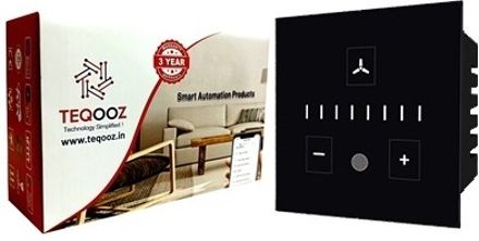 TEQOOZ Fan Regulator Wi-Fi + IR Remote Smart Glass Touch Switch (Black) Smart Switch-image-37