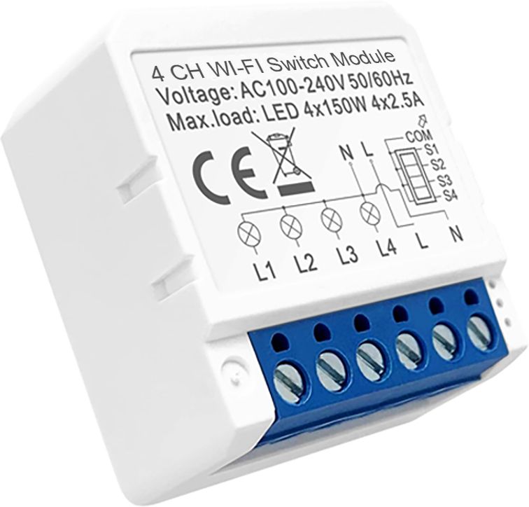 amiciSmart 4-Gang WIFI Switch with Dual Way Control,10A 220VAC Smart Switch Smart Switch-picture-14