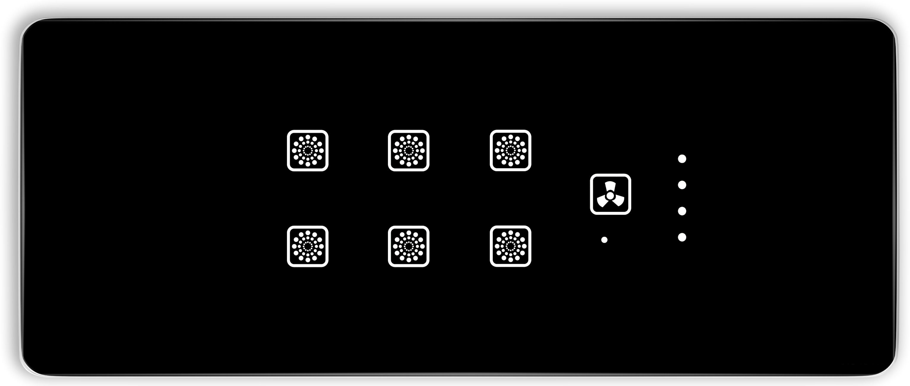 TEQOOZ Glass Touch Panel (WiFi) (6M): 6 Switch + 1 Fan Smart Switch-image-31