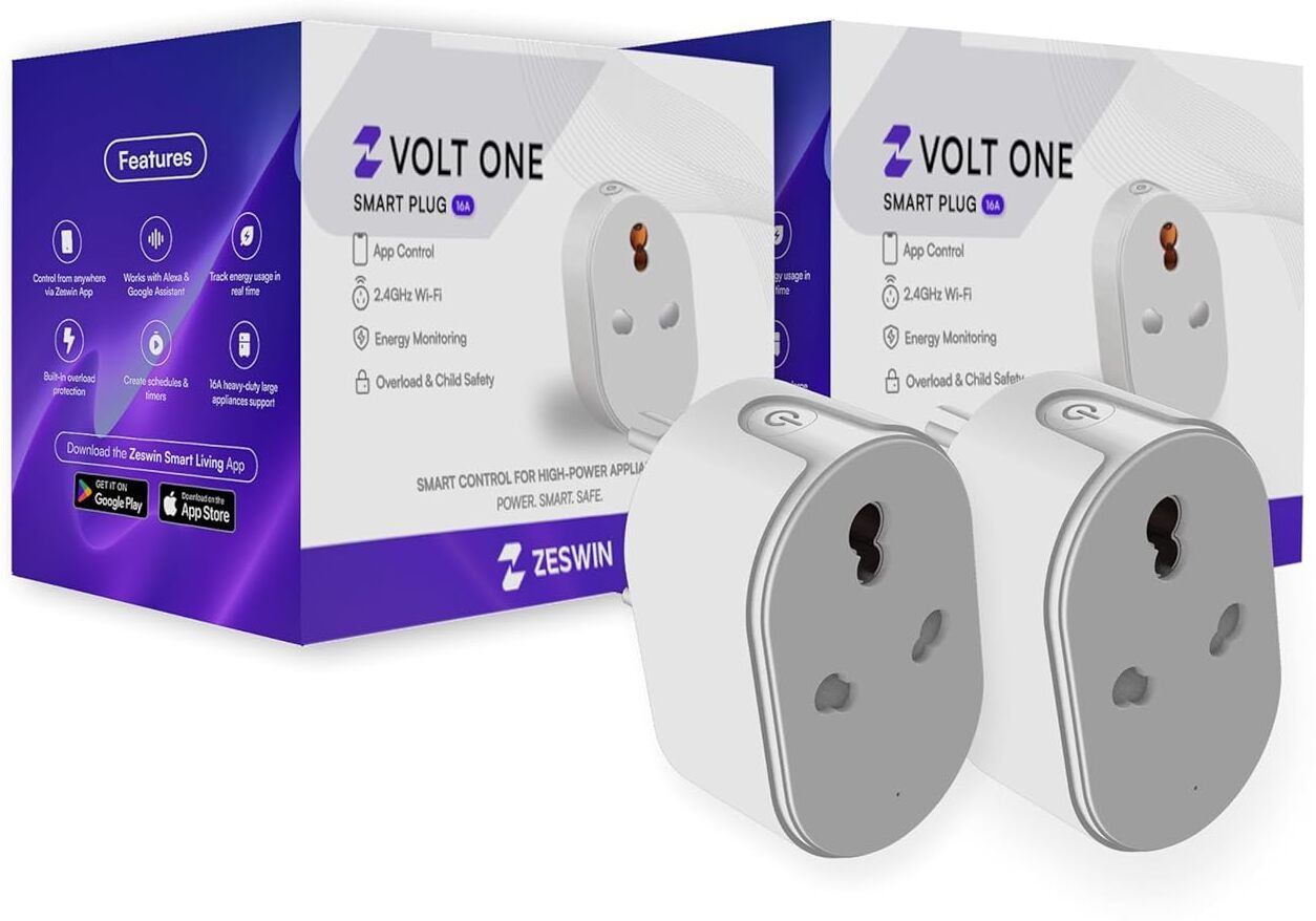 Zeswin Volt One 16A Wi-Fi Enabled Smart Plug with Energy Tracking for Heavy Appliances Smart Plug-picture-34
