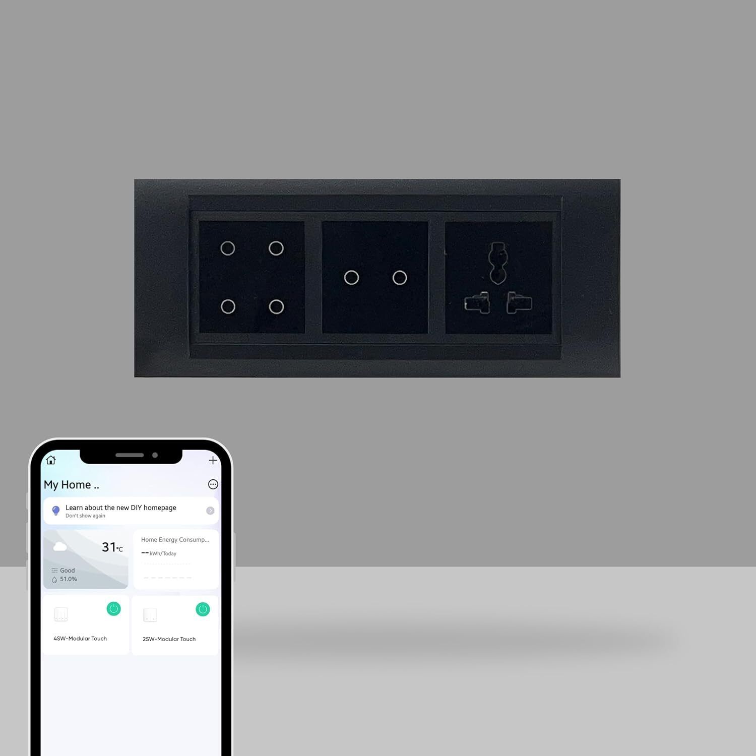 AZIOT 6 Module Switch Board Plate | Smart 4 Touch, 2 Touch SW & Socket Smart Switch-picture-10