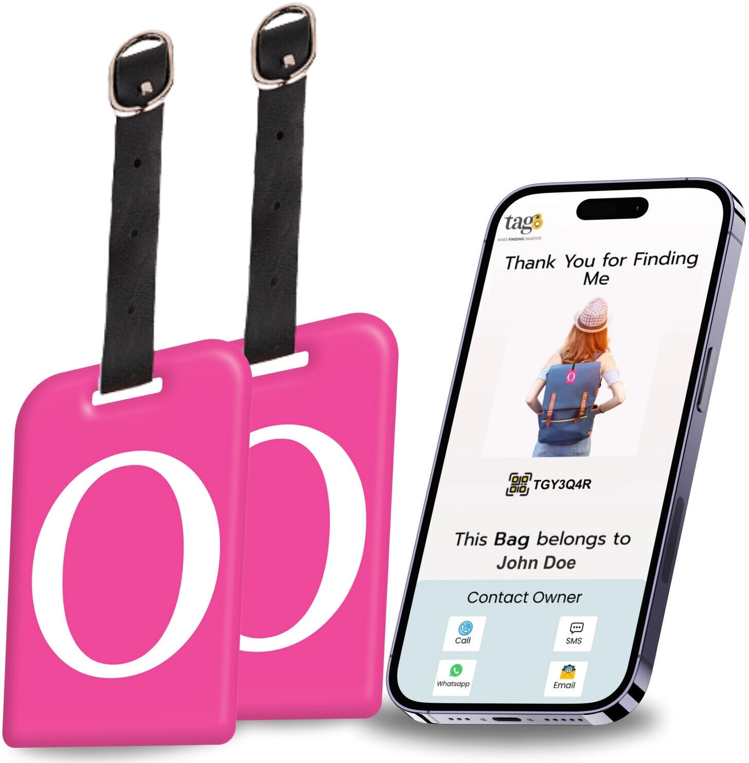 tag8 Smart Luggage Tag, Real-Time Email Alerts With Bag's Location - Location Smart Tracker image 1