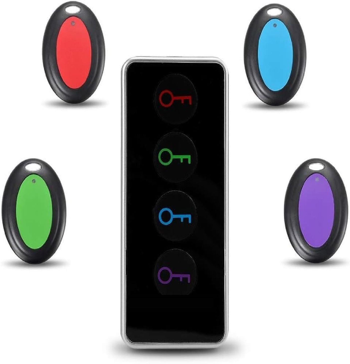 Wireless Strong Key Finder, One-Click Search ,1 Rf Transmitter and 4 Receivers Location Smart Tracker
