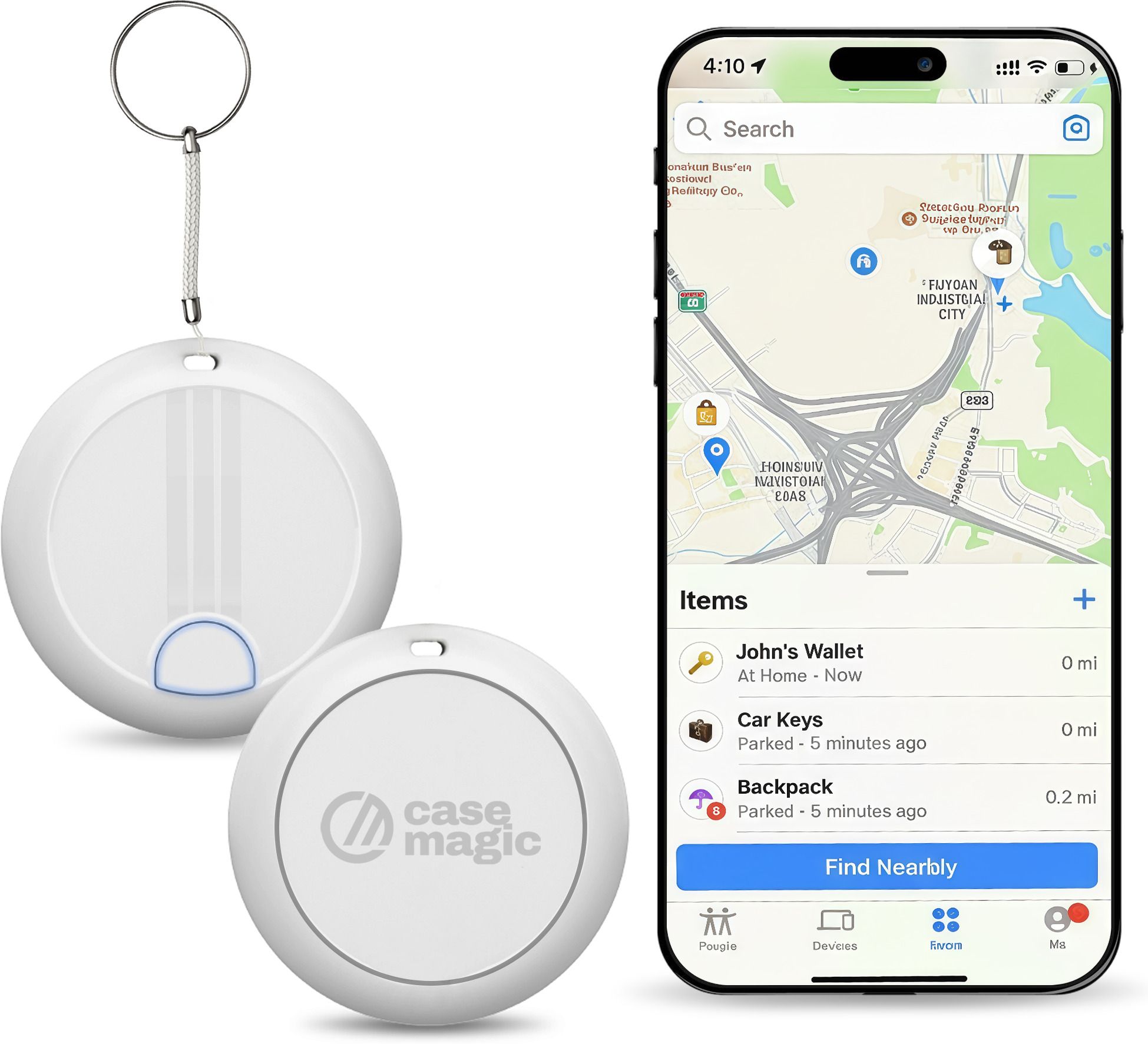 G-Tag Bluetooth Tracker for iOS with Find My App, Separation Alarm Locator Location Smart Tracker