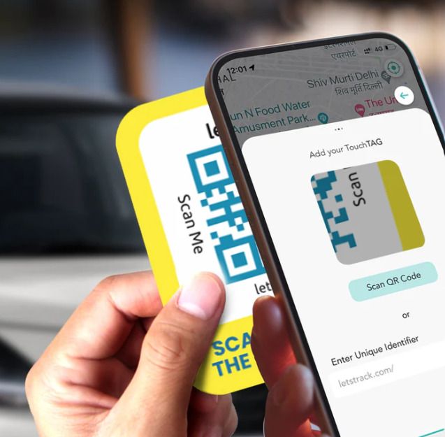 Smart QR Sticker TAG for Cars, Bus & All Vehicles Contact Owner Privately-Pack 2 Location Smart Tracker