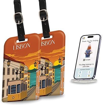 Lisbon Smart Bag Luggage tag pack of 2 Location Smart Tracker