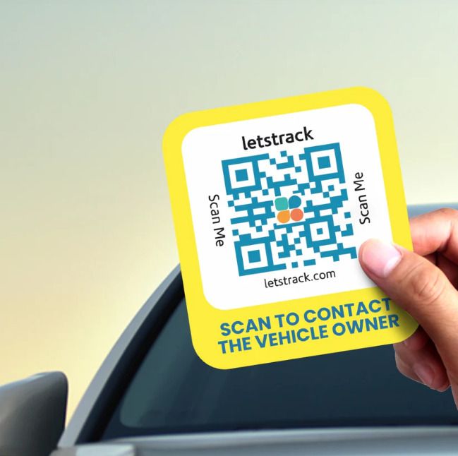 Smart QR Sticker TAG for Cars, Bus & All Vehicles Contact Owner Privately-Pack 4 Location Smart Tracker