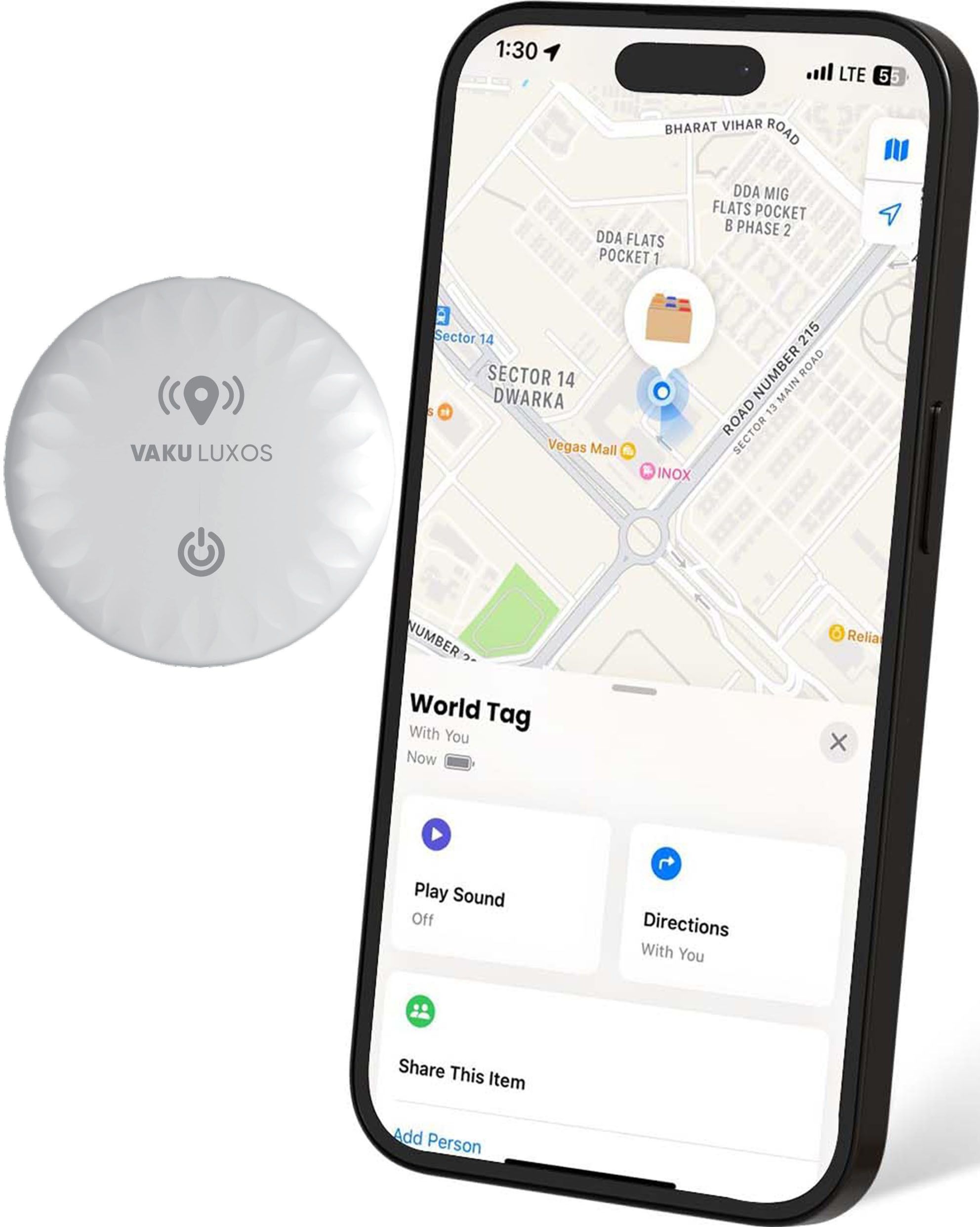 ORLOK AirTag Smart Tracker for Luggage, Pets & Bags, MFi Certified Pack of 1 Safety Smart Tracker