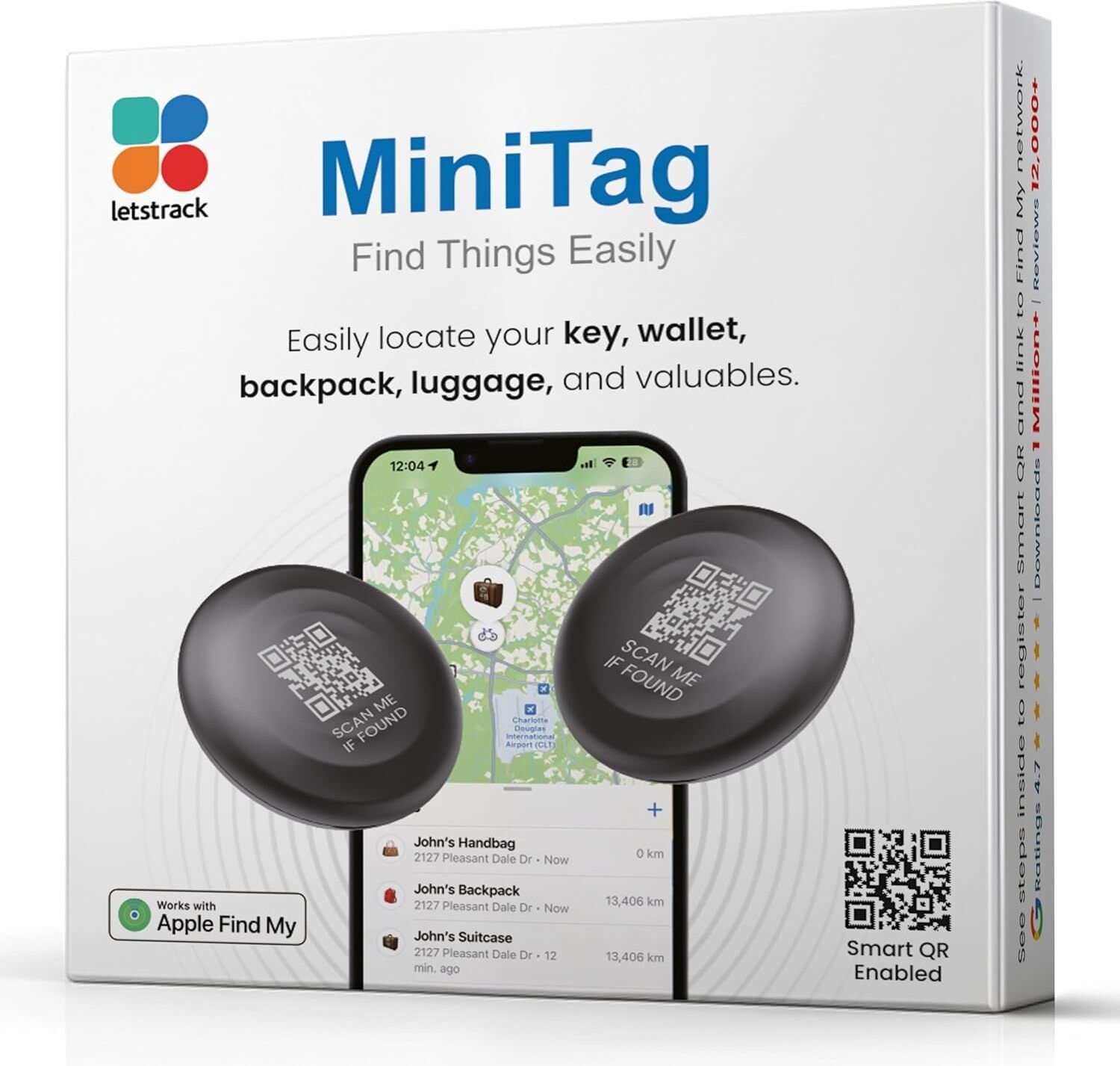 letstrack Bluetooth Tracker Item Finder for Keys, Wallet, Phone, Luggage, Pet Pack - 2 Location Smart Tracker-picture-35