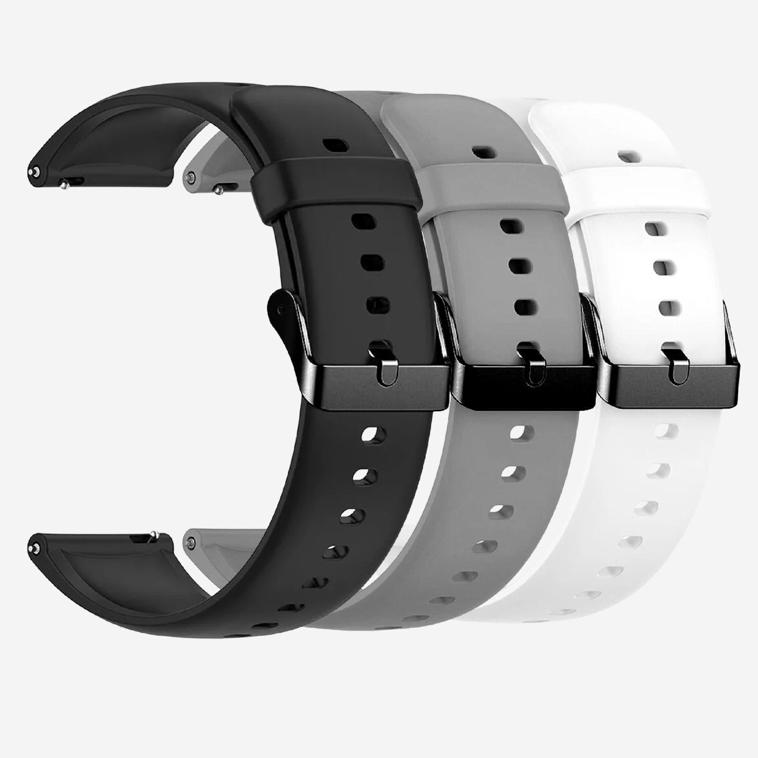TRENDINGVIEW 22mm Strap Combo for Smart Watches (3 Straps) Black Buckle | Easy Fit Adjustable Design Smart Watch Strap