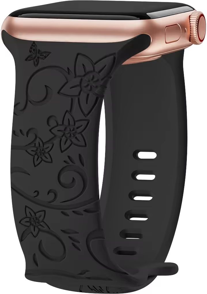 Raya Engraved Silicone Watch Bands for Women Compatible with Apple Watch 42mm 44mm 45mm 49mm | Super soft and flexible watch straps for iWatch Series 9/8/7/6 Ultra SE & SE2 Smart Band Strap-image-18