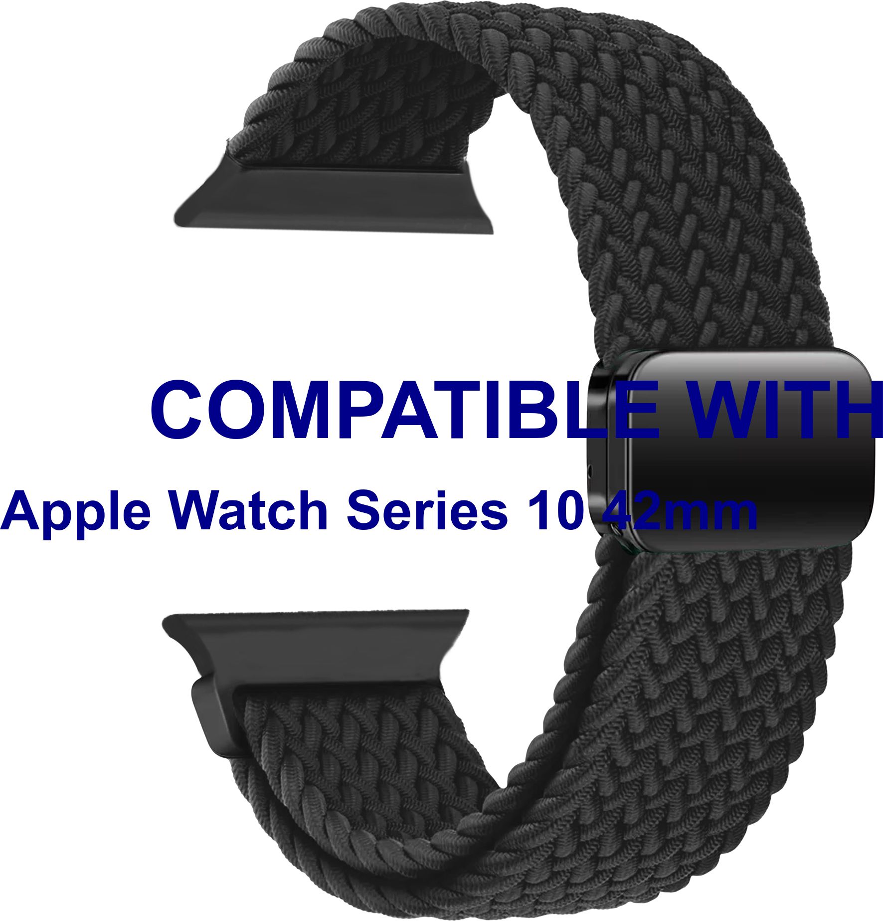 ACM WSM26N40BK1709 Sliding 44mm 49mm Watch Strap Woven Braided Magnetic for Apple Watch Series 10 42mm Smartwatch Black Smart Watch Strap-picture-24