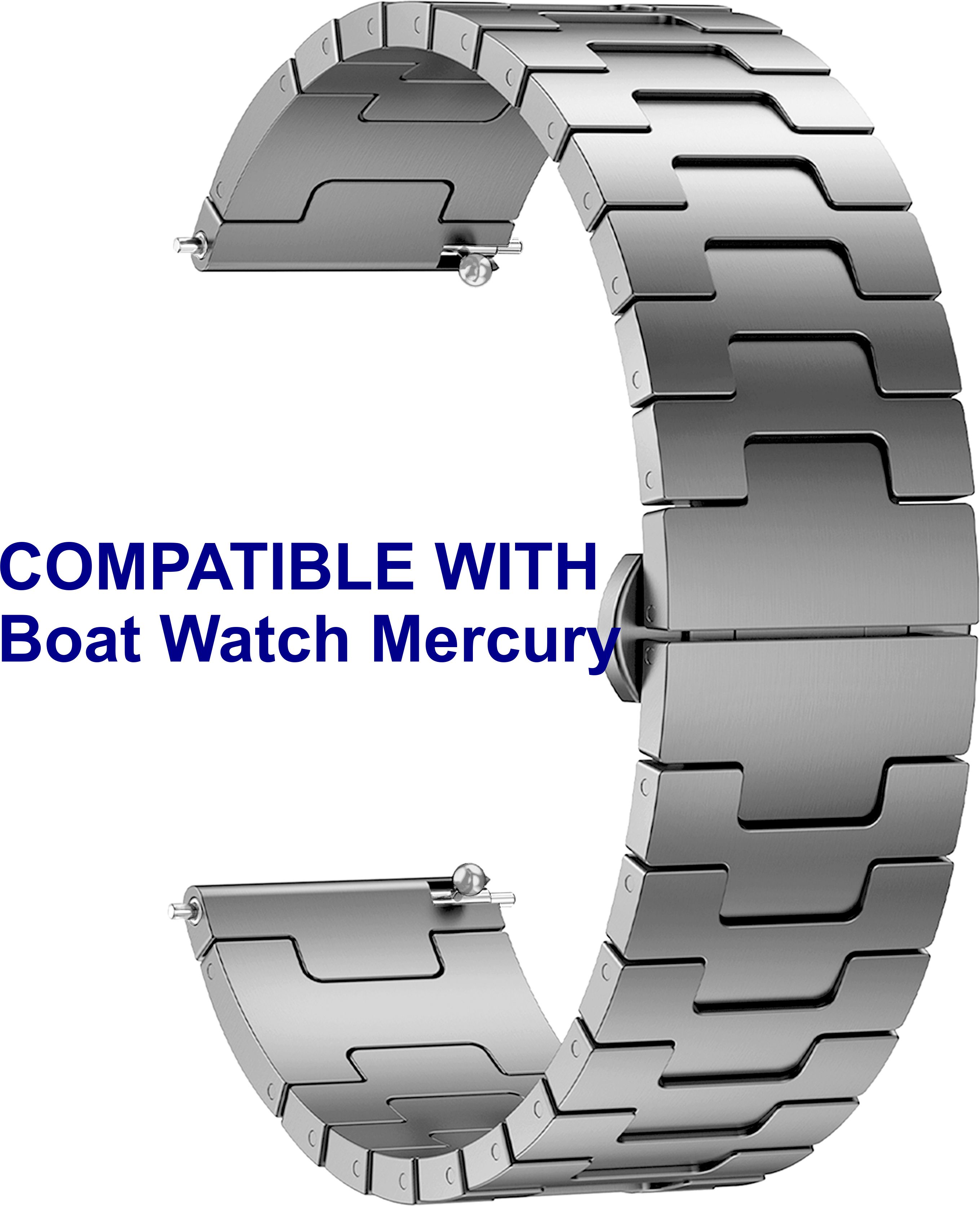 ACM WSM37Y20GY2482 Watch Strap Metal Steel 20mm for Boat Watch Mercury Smartwatch Grey Smart Watch Strap-image-18