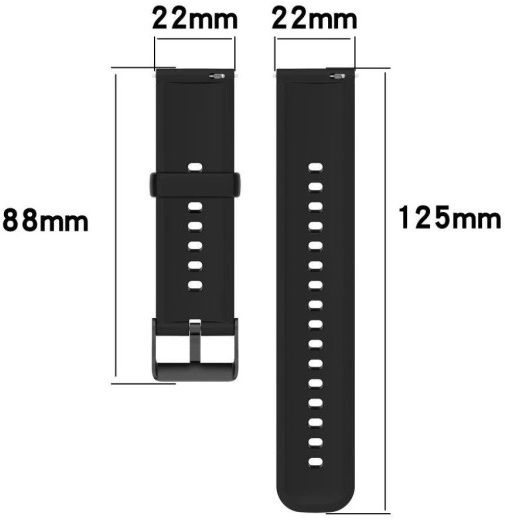 Chalo Kharido Soft Silicone 22mm Smartwatch Strap/Band with Black Metal Buckle Strap for Smartwatch Smart Watch Strap-image-40