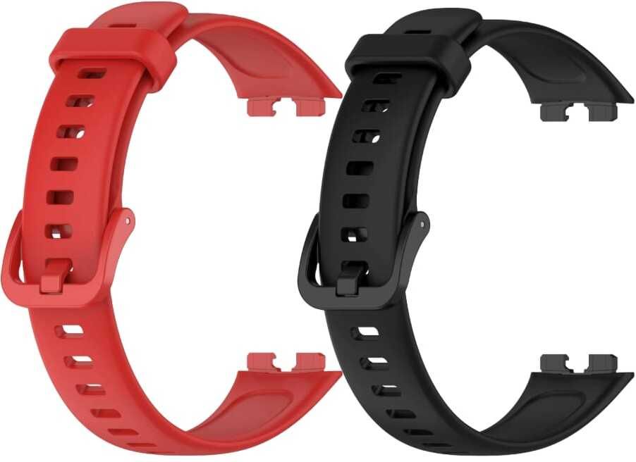 valente soft silicone sport strap compatible with huawei band 8 / band 9 – comfortable & adjustable replacement wristband (pack of 2) smart watch strap