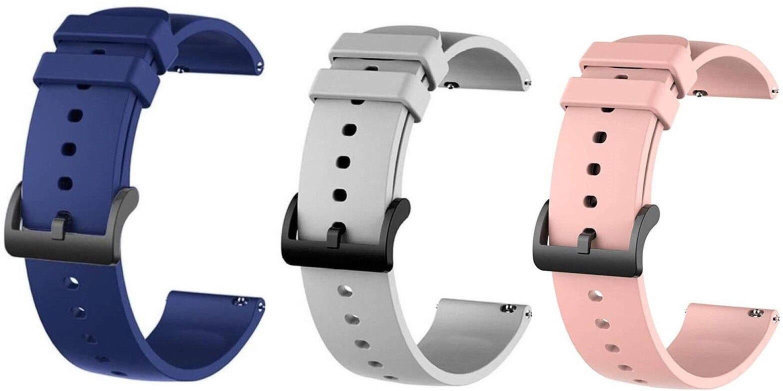 Priavy Smart watch band strap belt 22mm for ladies/Mens smartwatch band Silicon (Blue, Grey,Pink) Smart Watch Strap