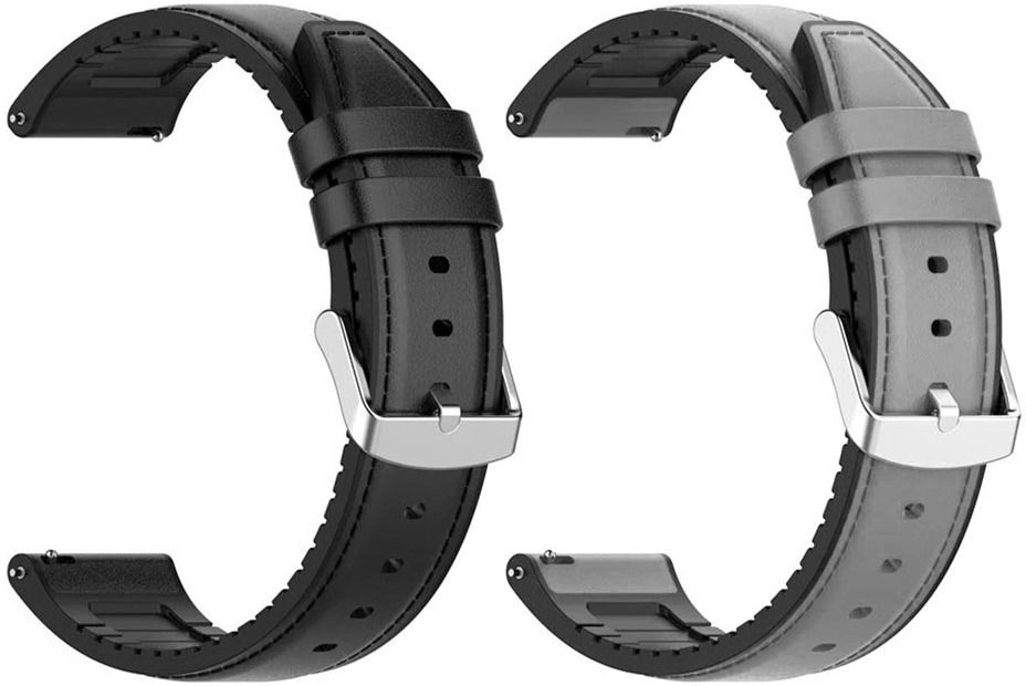 AOnes Pack of 2 Watch Strap Leather Silicone Belt for Noisefit Colorfit Vision Smart Watch Strap-picture-13