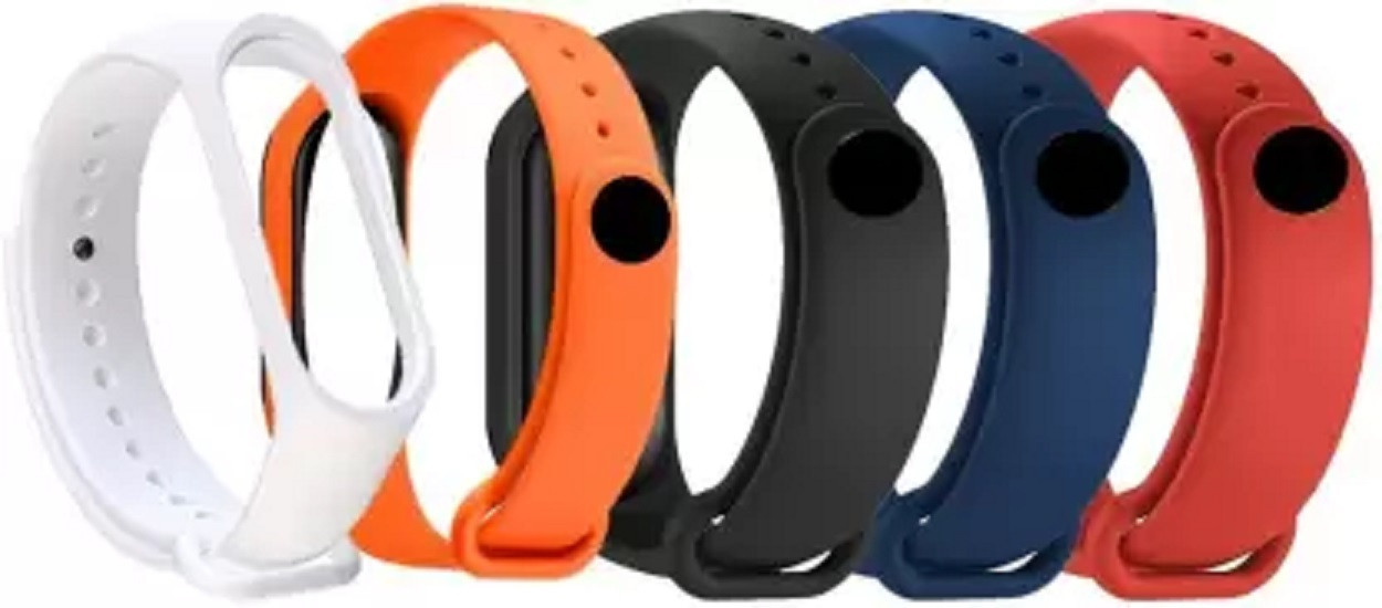 AUDICE COMBO OF 5PCS SOFT SILICON BAND STRAP FOR XIAOMI MI BAND 3 AND XIAOMI MI BAND 4 Smart Band Strap image 1