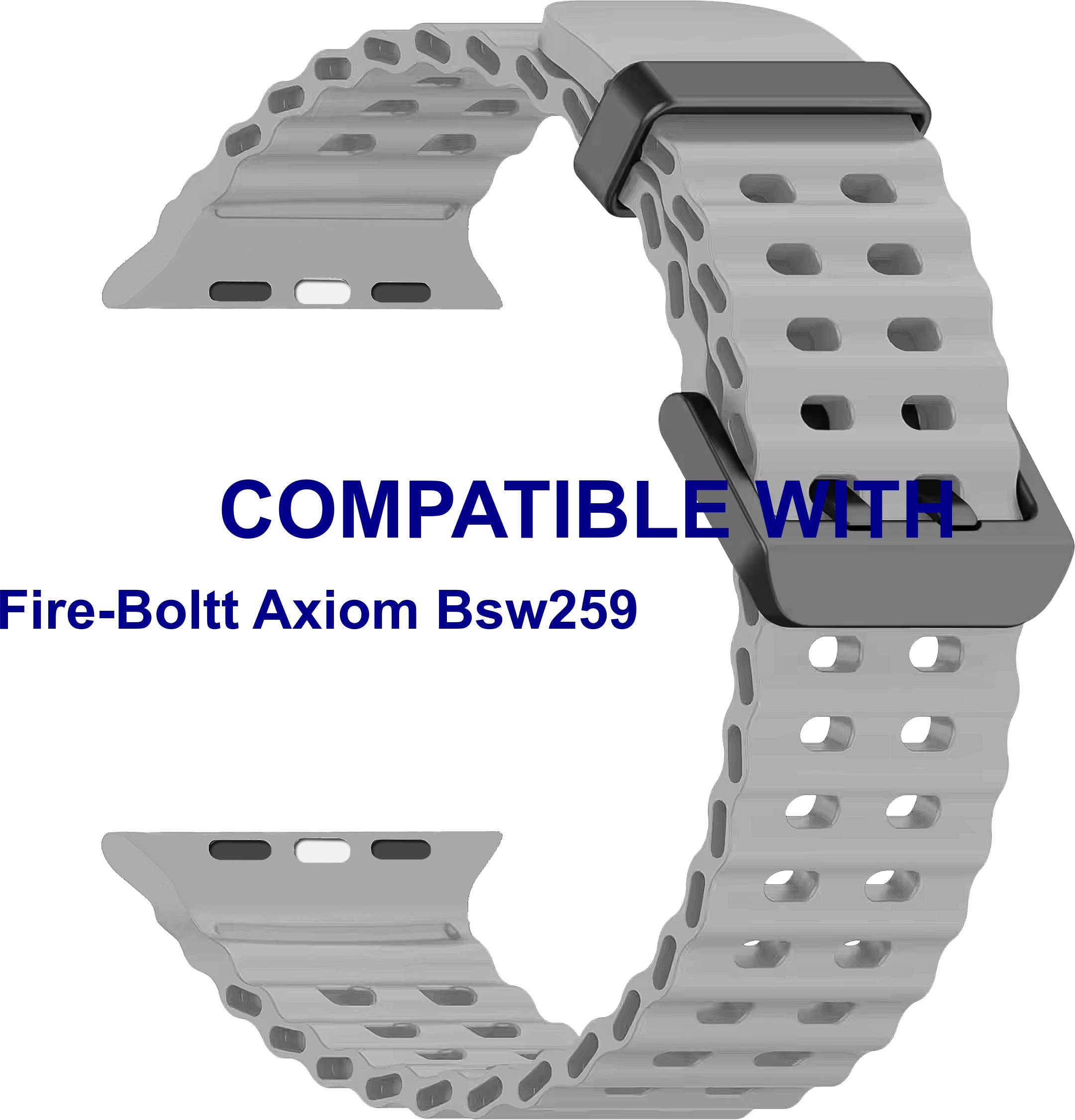 ACM WSM40B40GY1697 Sliding 44mm 49mm Watch Strap Silicone Sports for Fire-Boltt Axiom Bsw259 Smartwatch Grey Smart Watch Strap-image-24