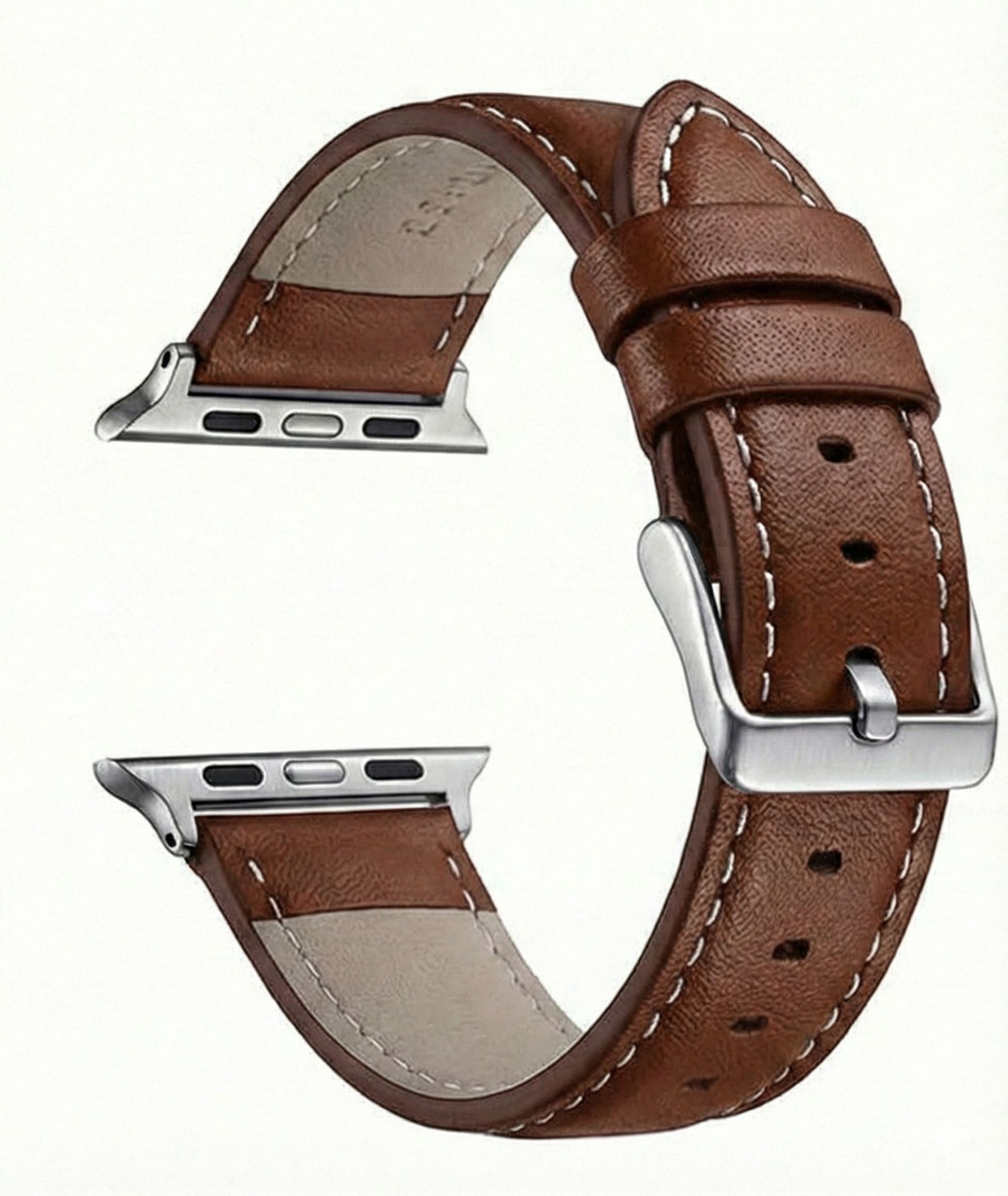 KICKSTORM Leather Watch Strap Band Vintage Style with White Stitching & Metal Clasp(Watch Not Included) Watch Strap Ultra1/Ultra2/11/10/ 9/8/7/6/5/4/3/2/1/SE Compatible For Strap 49mm /46mm/45mm/44mm/42mm Smart Watch Strap Smart Watch Strap-image-47