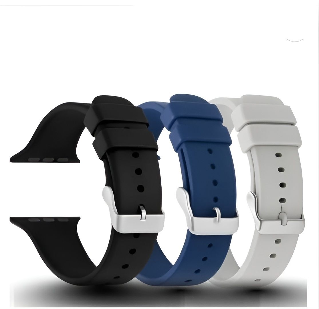 PREMBROTHERS Silicone Smart Watch Belt with Metal Tang Buckle for Ultra Watch 49mm,Series 8 / 7 45mm, Series 6 / 5 / 4 44mm, Series 3 / 2 / 1 42mm, T800 Ultra, Watch 8 Ultra, i8 Pro Max, W26, Smart Watch Strap-image-44