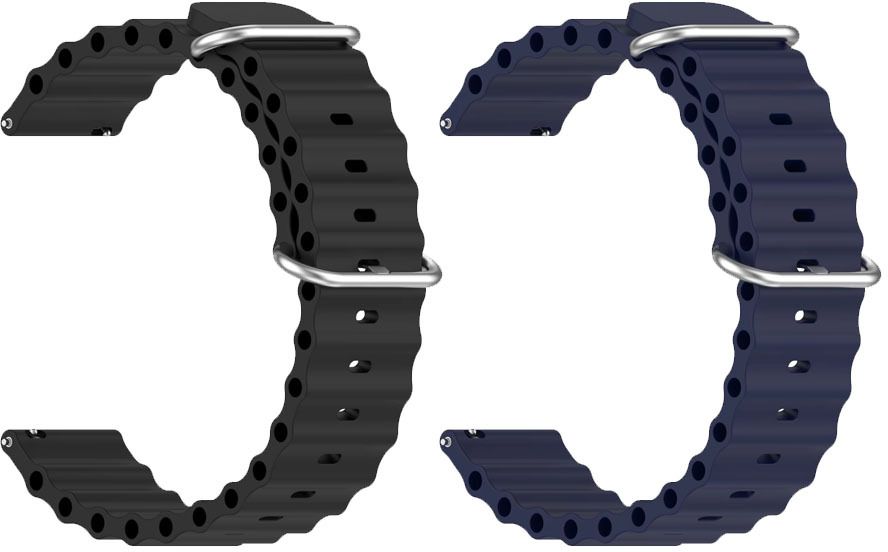 AOnes Pack of 2 Ocean Silicone Watch Bands for Boat Wave Active Smart Watch Strap-image-44