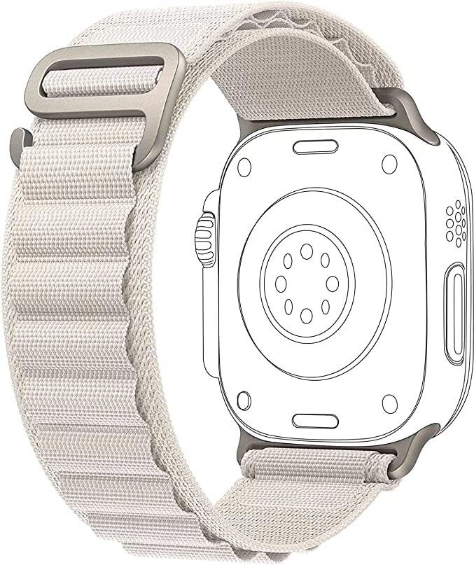 SONVI Alpine Loop Nylon Bands/Straps Compatible with Watch 49mm 45mm 44mm 42mm Men & Women, Adjustable Strap with Metal G-Hook Premium Strap for iWatch Ultra Series SE 8 7 6 5 4 3 2 1 (Only Alpine Loop Strap for Apple iWatch, Watch NOT Included) Smart Watch Strap-image-42