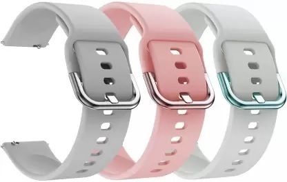 Cheetah Pack of 3 Silicon Belt 22mm Strap with Metal Buckle for Realme Dizo (Multicolor) Smart Watch Strap-image-12