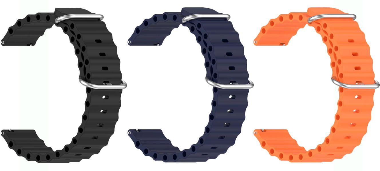 AOnes Pack of 3 Ocean Silicone Watch Bands for Punnkfunnk Active 2 Pro Smart Watch Strap-picture-36