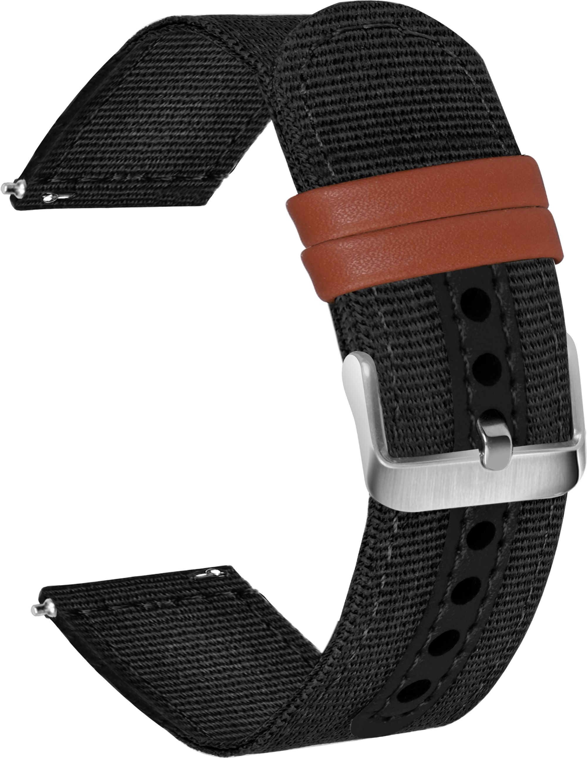 TIMEWEAR Strap with Quick Release Pin Sidebar, Nylon Braided Sports, Compatible Lug width 22 mm Fabric Watch Strap-image-4