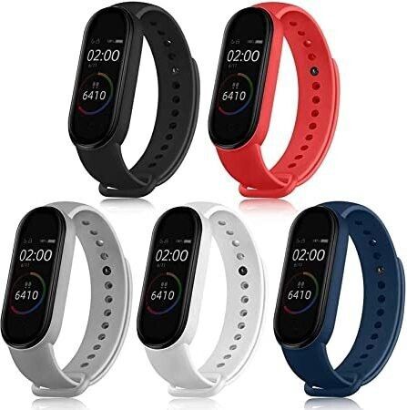 Asotai Adjustable Xiaomi Mi Band 5 &Mi Band 6 Watch Strap Silicone Set of 5(Only strap) Smart Band Strap-image-22
