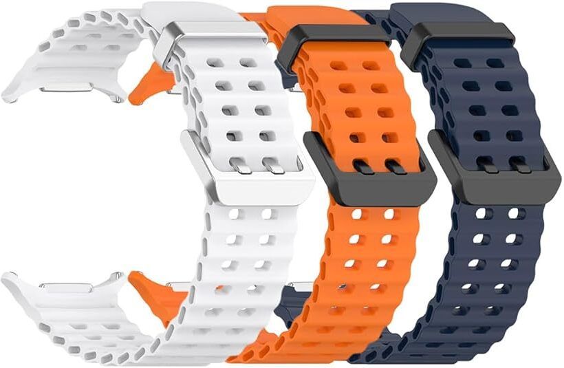 LNKART for Galaxy Watch 7 Ultra Band 47mm,?3 Pack? Soft Ocean Silicone Sport Strap Replacement Accessory Compatible for Samsung Galaxy Watch Ultra Band Smart Watch Strap-picture-17