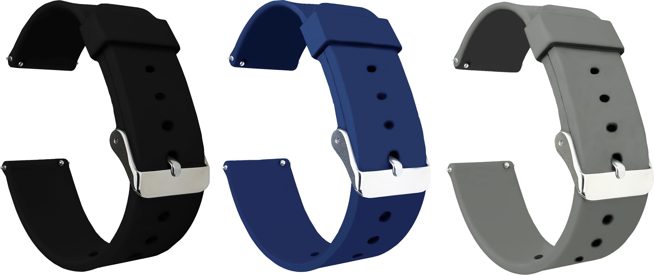 ACM Pack of 3 Watch Strap for Cmf Watch Pro 2 Smartwatch Black/Blue/Grey 3681167 mm Silicone Watch Strap-image-43