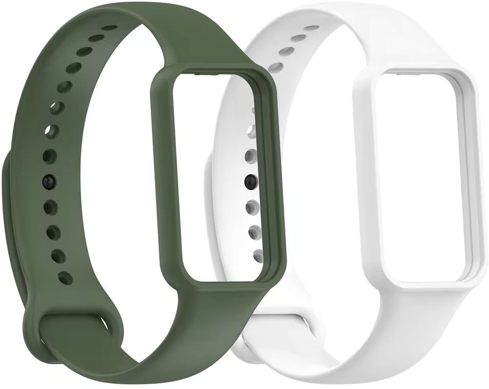 valente soft silicone watch bands Compatible with Amazfit Band 7 (Pack of 2) Smart Band Strap-image-9
