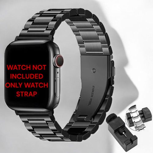 BinkSon Ultra Luxury Stainless Steel Metal Chain Strap with Adjustable Magnetic Closure 45MM Watch Strap for iWatch Band 49MM 46MM 45MM 44MM 42MM || Metal Watch Strap for iWatch Series Ultra2 Ultra 10 9 8 7 6 SE 5 4 3 2 1 Smart Watch Strap-picture-43