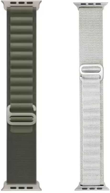 Geo SPORTS Alpine Loop Nylon Bands/Straps Compatible with Watch 49mm 45mm 44mm 42mm Men & Women, Adjustable Strap with Metal G-Hook Premium white and green Strap for iWatch Ultra Series SE 8 7 6 5 4 3 2 1 (Only Alpine Loop Strap for Apple iWatch, Watch NOT Included) Smart Watch Strap-image-36