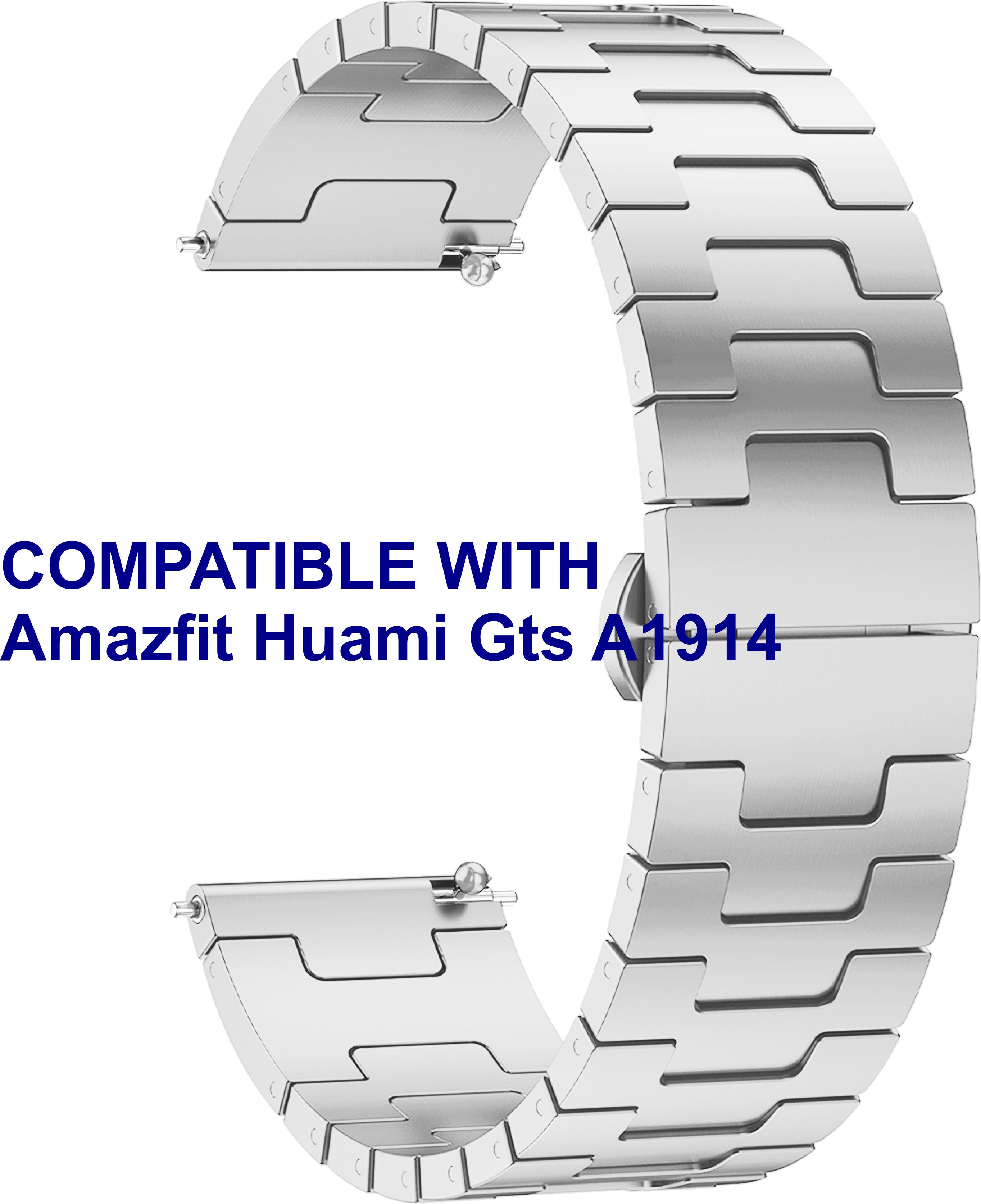 ACM WSM37Y20SL1303 Watch Strap Metal Steel 20mm for Amazfit Huami Gts A1914 Smartwatch Silver Smart Watch Strap-picture-20