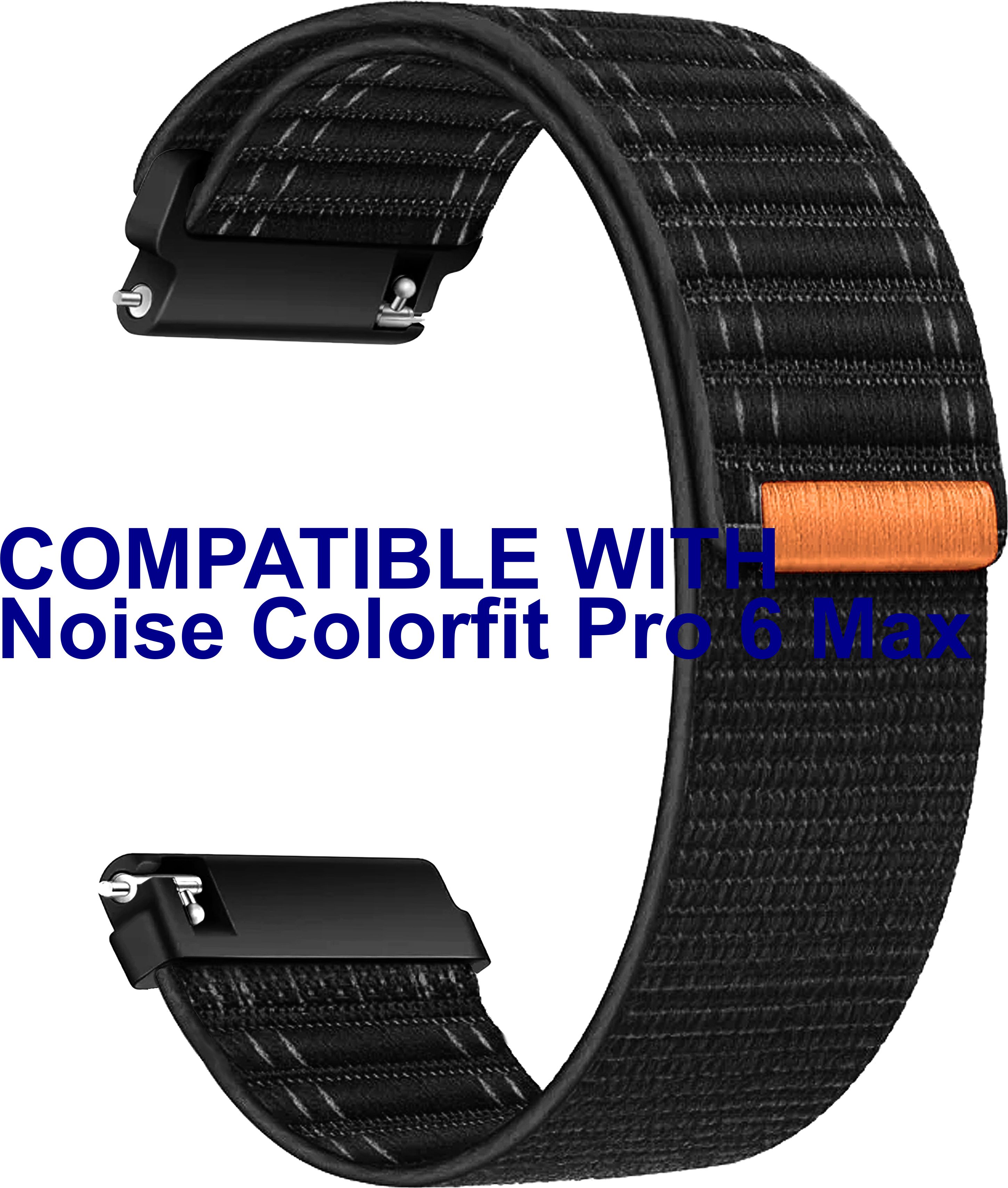 ACM Watch Strap Nylon Soft for Noise Colorfit Pro 6 Max Smartwatch Black Smart Watch Strap-image-41