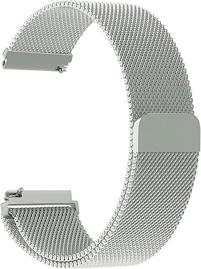 LNKART 20mm Quick Release Watch Band Metal Strap for Samsung Galaxy Watch 7 6 5 4 3 FE 40mm 41mm 42mm 44mm 45mm 46mm Magnetic Mesh Watch Band for Amazfit Bip U Pro/GTS for Galaxy Watch Active/2 40mm 44mm Smart Watch Strap-image-1