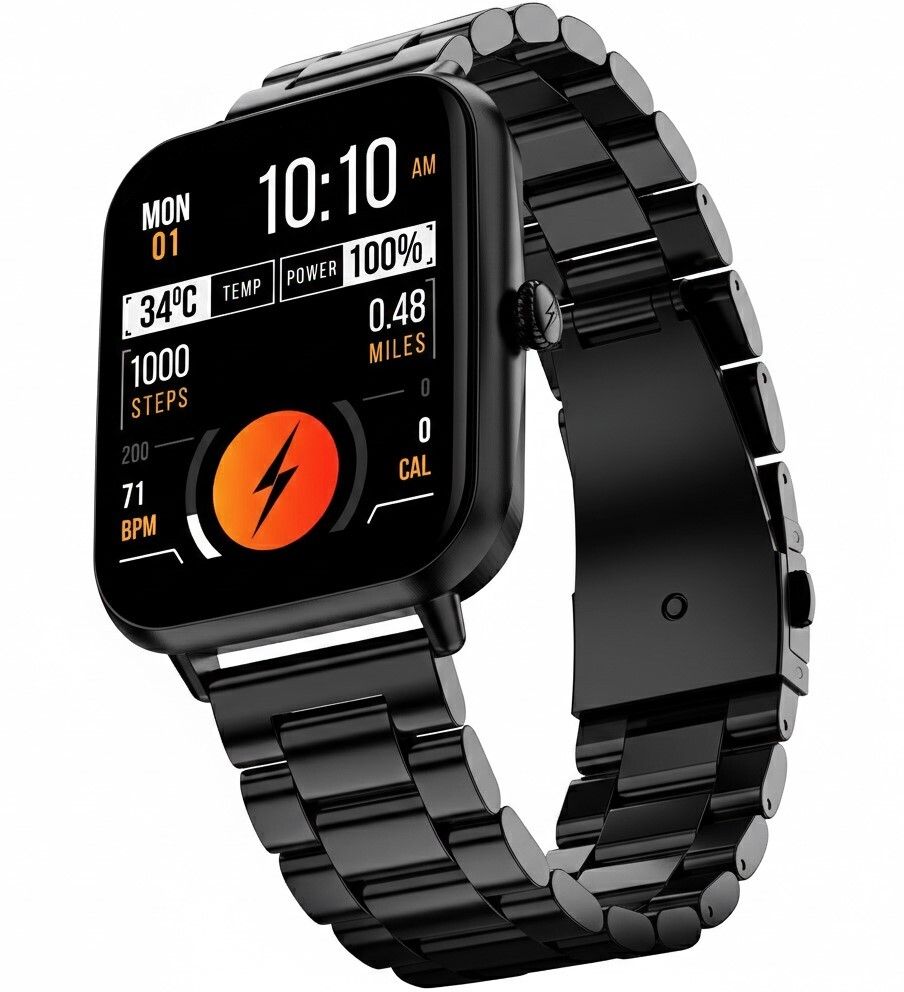 Fire-Boltt Ninja Blaze 1.83" HD Display Stainless Steel Built Bluetooth Calling Metal Body Smartwatch-image-3