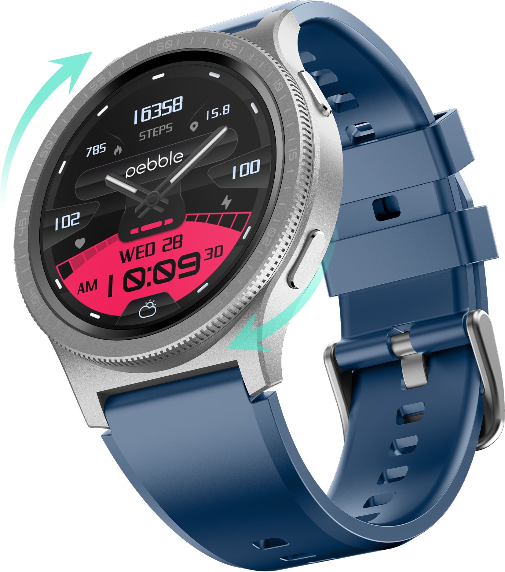 Pebble Revolve Pro Premium Rotating Bezel, 1.43" Ultra AMOLED, Metal Build, BT Calling Smartwatch-picture-15