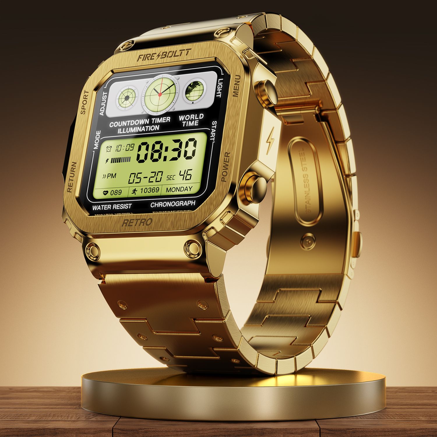 Fire-Boltt Reto 39.1mm (1.54) Display, Bluetooth call, Voice Assistance, Steel Straps Smartwatch-picture-12