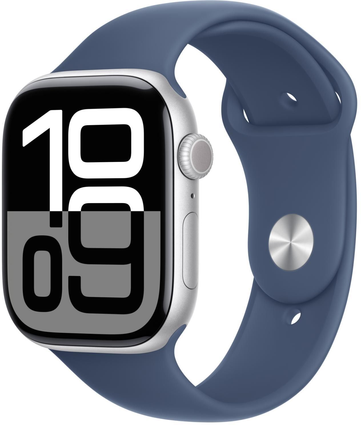 Apple Watch Series 10 GPS 46mm Silver Aluminium with Denim Sport Band-image-18