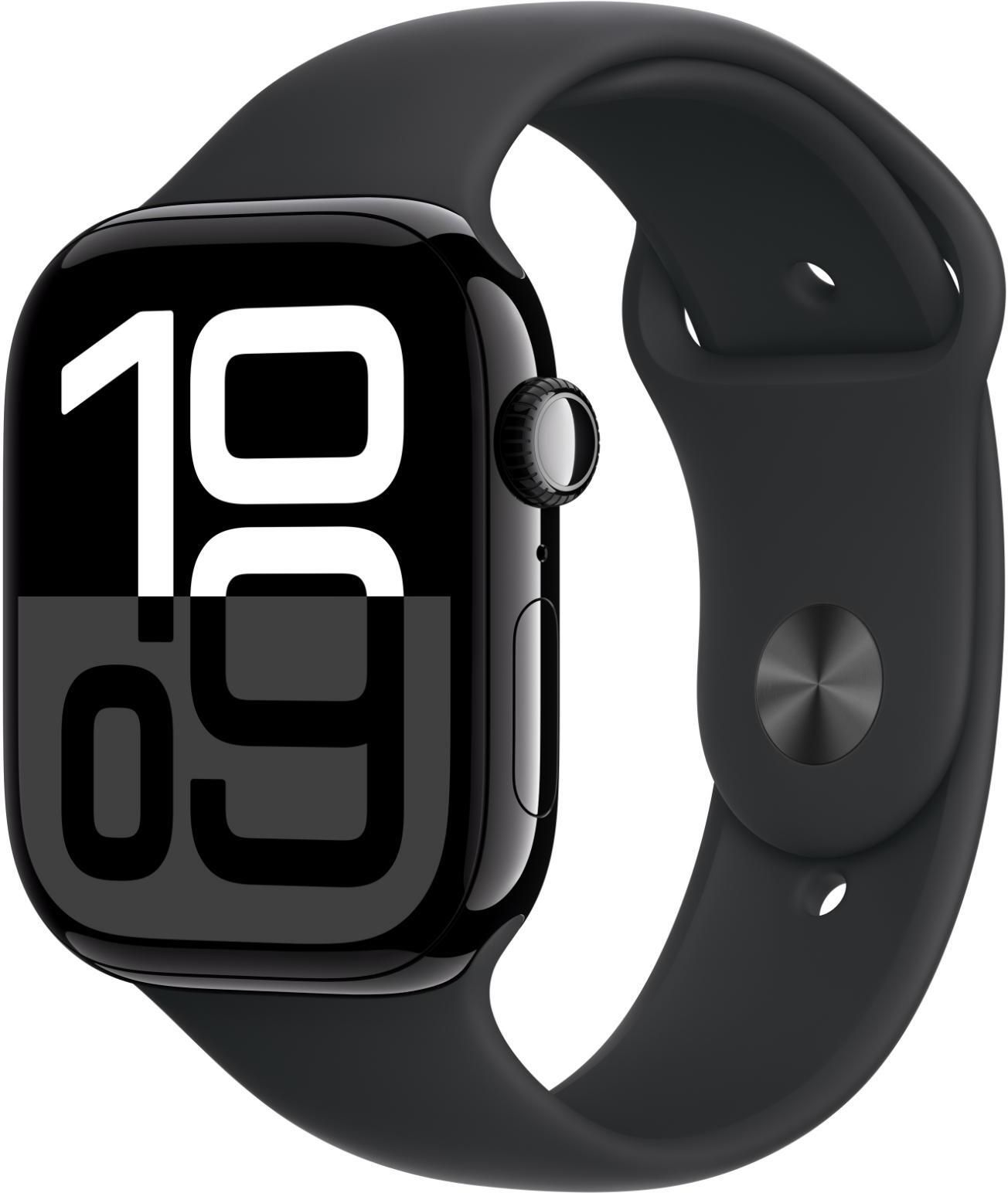 Apple Watch Series 10 GPS 46mm Jet Black Aluminium with Black Sport Band-image-40