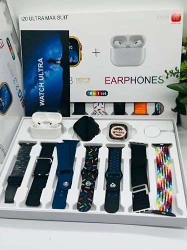 TECHMAZE I20 AMAZING BOOM COMBO Touch Watch Golden with 6 Strap Extra and 1 TWS Smartwatch-picture-31