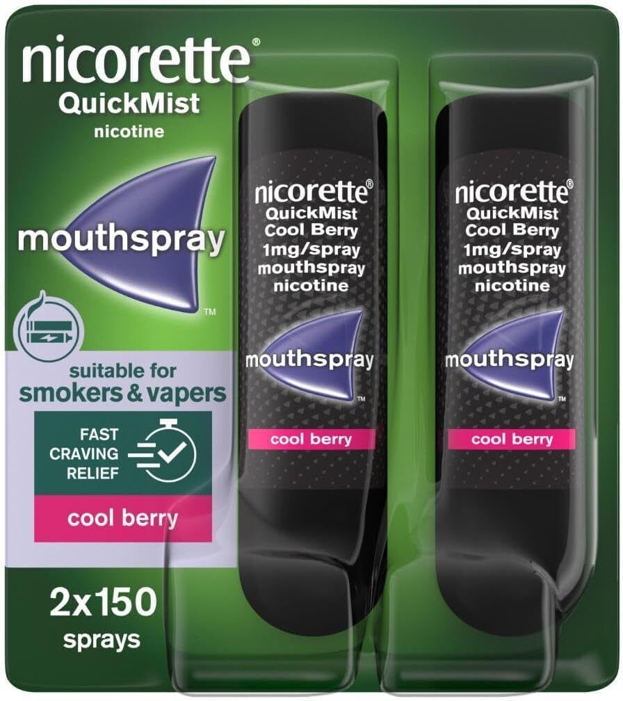 nicorette Cool berry Quickmist Mouthspray Duo Pack Smoking Cessations-picture-20