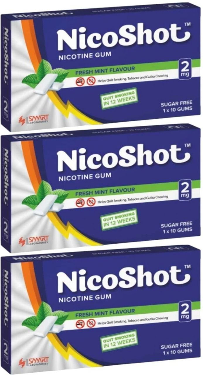 NICOTINE GUM 2MG | FRESH MINT FLAVOUR Smoking Cessations (Pack of 3) Smoking Cessations-image-39