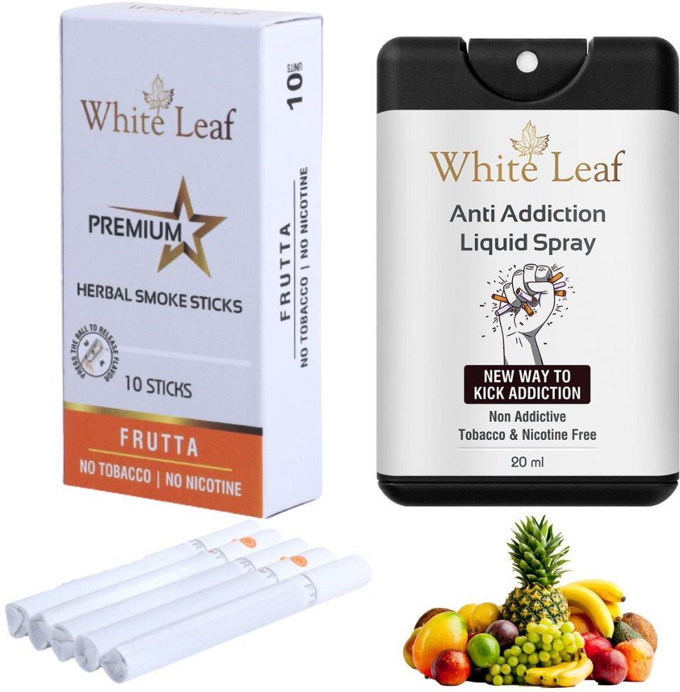 Herbal Cigarettes Frutta Flavoured KingSize No Tobacco & Nicotine With 20ML Shot Smoking Cessations