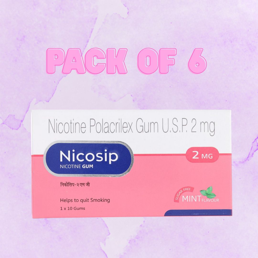 NICOSIP CHEW GUM PACK OF 6 2MG Smoking Cessations-image-16